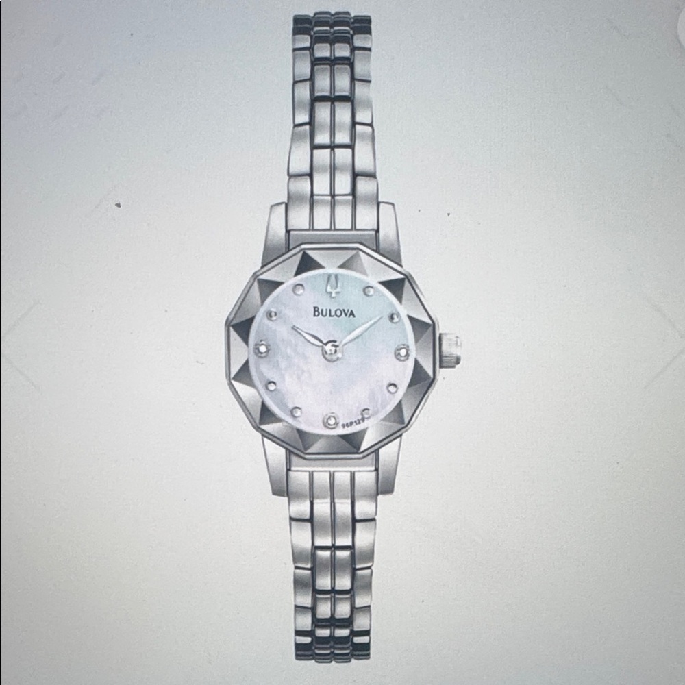 Bulova Women's Silver Watch with Diamond Accents